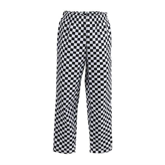 Whites Unisex Kochhose Easyfit schwarz/weiß großkariert M, Kleidergröße: M
