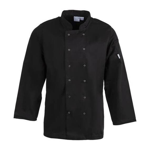 Whites Vegas Kochjacke lange Ärmel schwarz L, Kleidergröße: L, Farbe: Schwarz