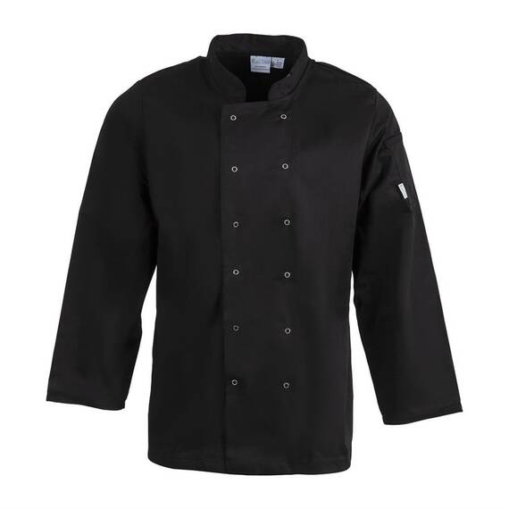 Whites Vegas Kochjacke lange Ärmel schwarz XXL, Kleidergröße: XXL, Farbe: Schwarz