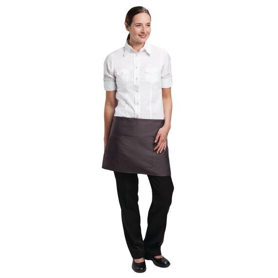 Uniform Works kurze Bistroschürze in Anthrazit