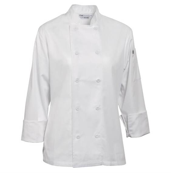 Chef Works Marbella Damenchefkochjacke lange Ärmel weiß XL