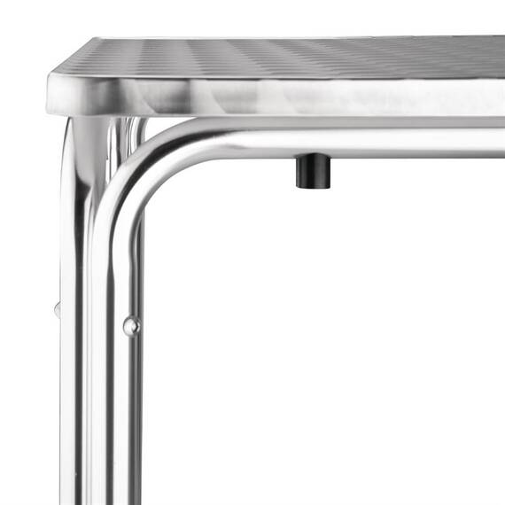 Bolero quadratischer Bistrotisch Edelstahl 4 Beine 60cm