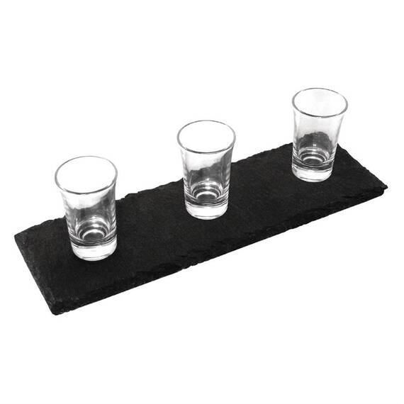 Olympia rechteckige Servierplatte aus Schiefer 30 x 10cm