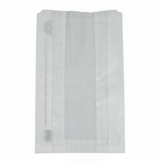 Vegware Große Wärmetüten aus Glassinepapier mit NatureFlex-Sichtfenster