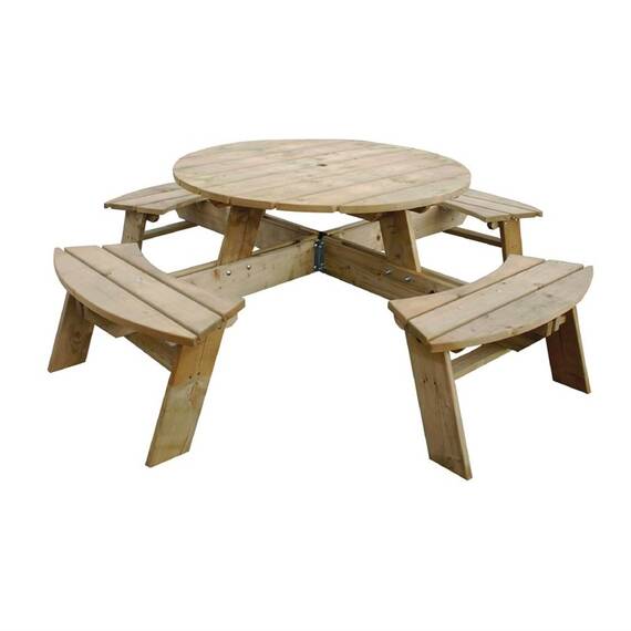 Rowlinson Runder Picknicktisch aus Holz