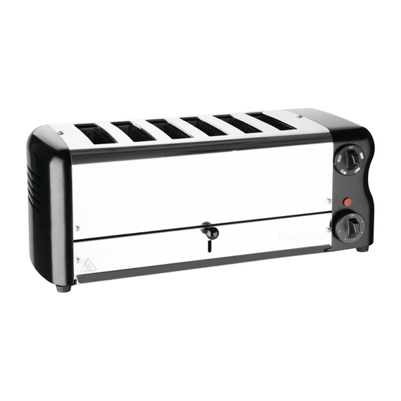 Rowlett Esprit 6 Slot Toaster Jet Black mit Sandwichkäfig