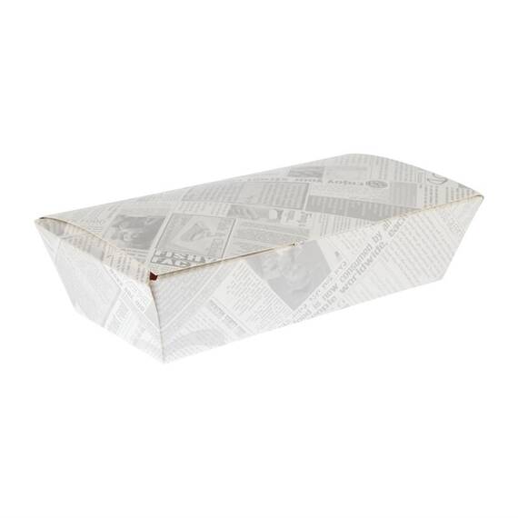 Colpac kompostierbare Lebensmittelboxen Zeitungsdruck 250mm (150 Stück)