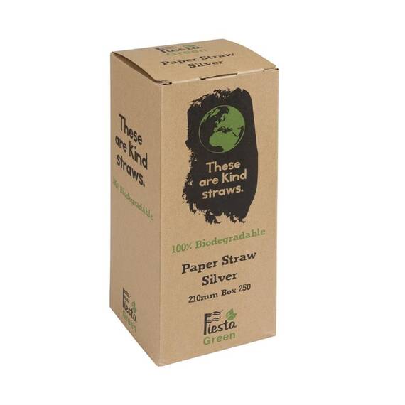Fiesta Green Kompostierbare Papiertrinkhalme silber