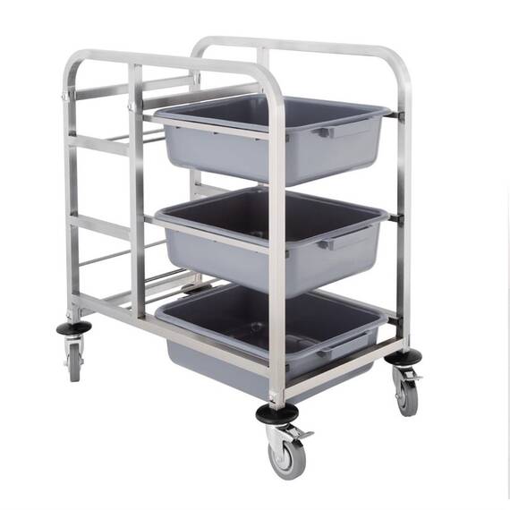 Vogue Abräumwagen aus Edelstahl 90x82x44cm