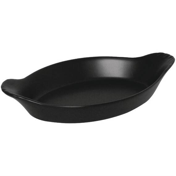 Olympia Rustic ovale Gratinschälchen schwarz 20,4 x 11,8cm