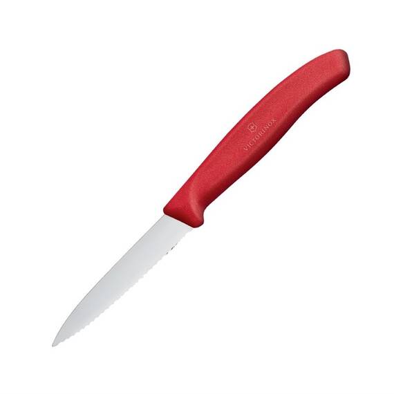 Victorinox Schälmesser Spitz Wellenschliff 8cm Rot