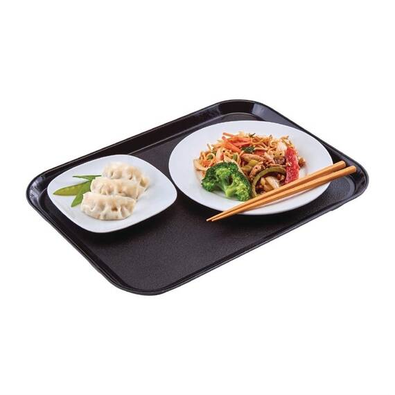 Cambro Epictread rechteckiges rutschfestes Fiberglastablett schwarz 35x27cm