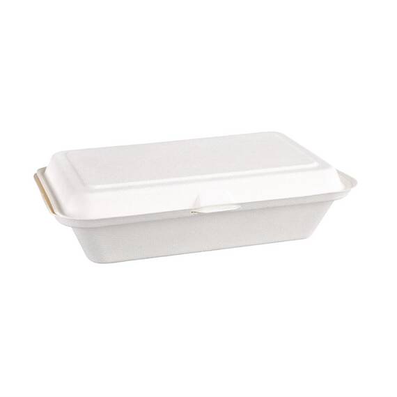 Fiesta Compostable kompostierbare Zuckerrohr Klappdeckelbehälter 24,8cm