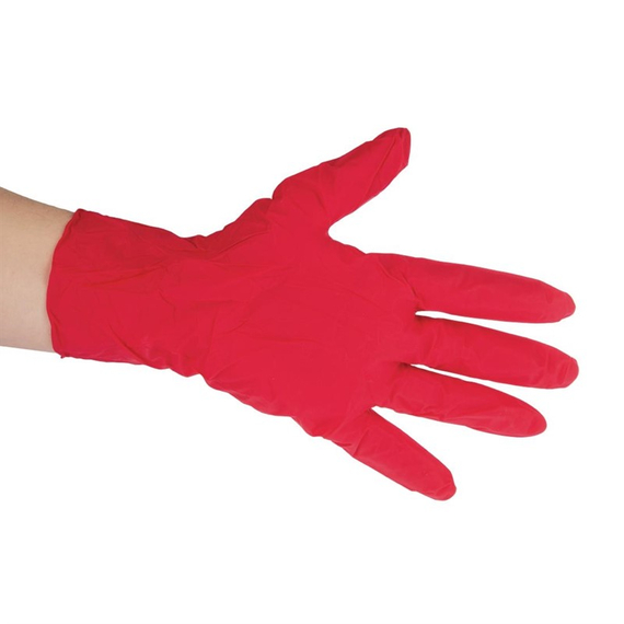 Perlenpuderfreie Nitrilhandschuhe Rot Extra groß (Packung mit 100 Stück)