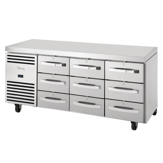 True TCR1/3 Kühltisch mit 9 Schubladen 435L