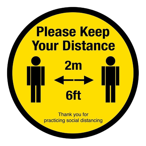 Bitte halten Sie 2 Meter Social Distancing Floor Graphic 40cm