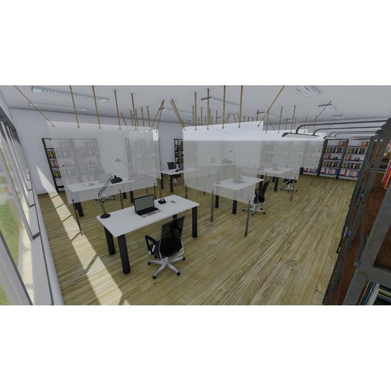 Recycelbare Trennwand 200x150cm transparentes PVC