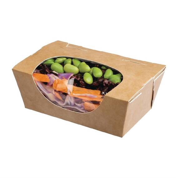 Colpac Zest kompostierbare Kraft kleine Salatboxen 500ml (Packung mit 500)