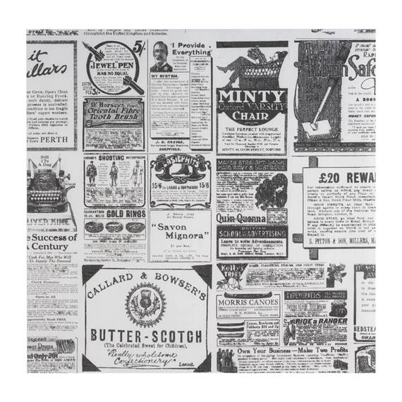 APS Pergamentpapier Vintage Zeitungsdruck 310x310mm