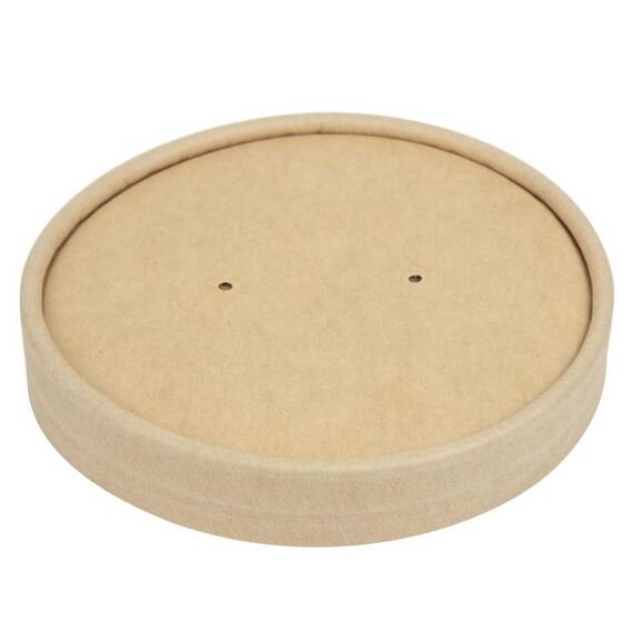 Colpac Recycelbar Kraft Microwavable Suppe Tasse Deckel 450ml Packung mit 500