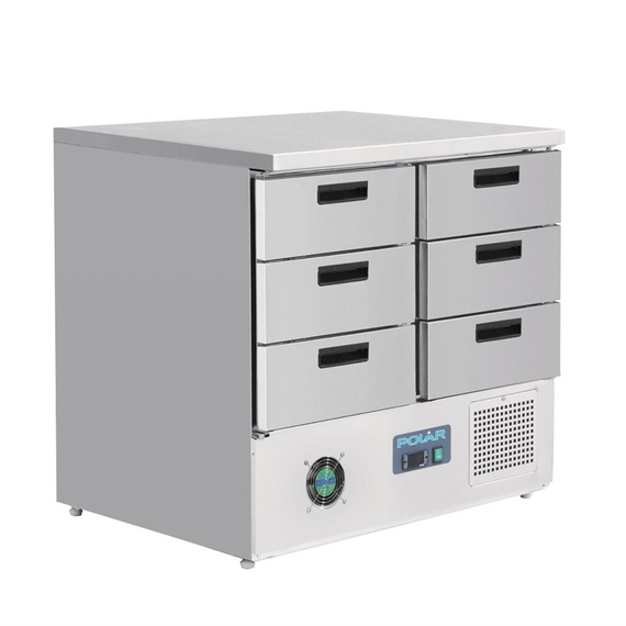 Polar Serie G Kühltisch mit 6 Schubladen 240L