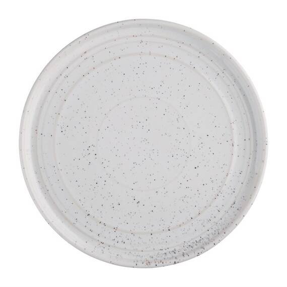 Flache runde Teller Olympia Cavolo weiß gesprenkelt 220mm