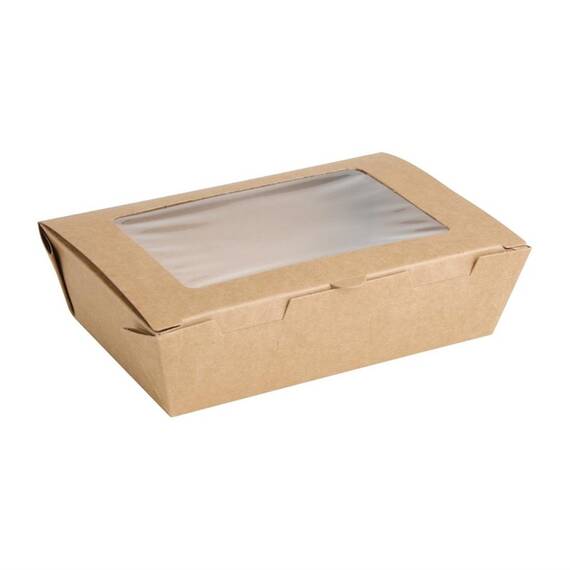 Fiesta Recycelbare Salatbox mit PET-Fenster 700ml (Packung mit 200 Stück)