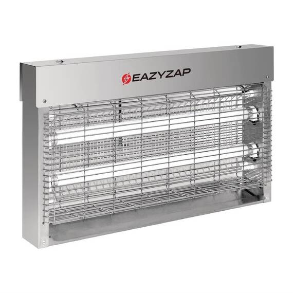 Eazyzap Gebürsteter Edelstahl LED Fliegenvernichter 20W