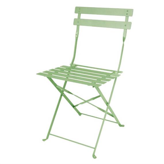 Bolero Pavement Style Klappstühle aus Stahl Hellgrün (2er Pack)