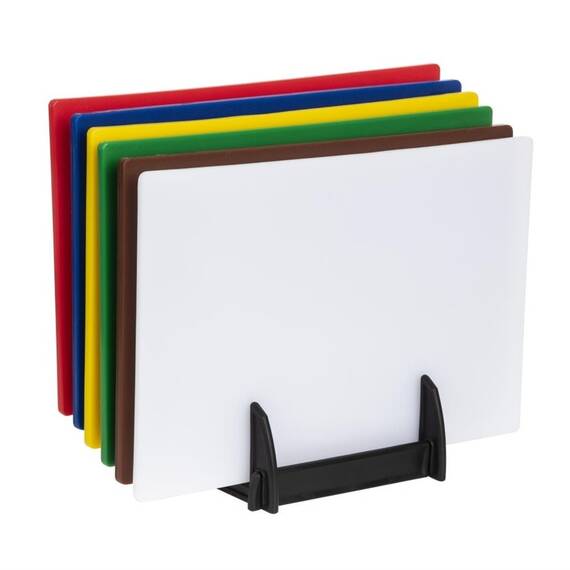 Hygiplas standard LDPE Schneidebretter Set mit Ständer