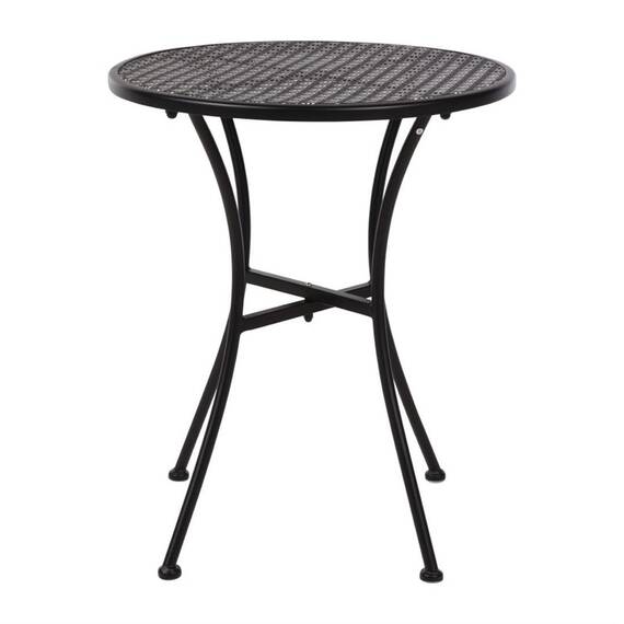 Bolero runder Bistrotisch in schlankem Design Stahl schwarz 60cm