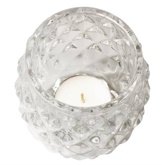 Olympia Teelichthalter Diamantdesign Glas