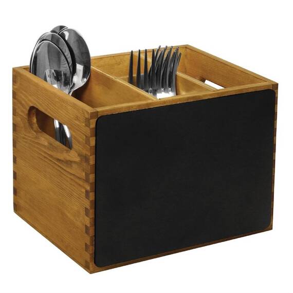 Olympia Besteckbehälter Holz mit Tafel