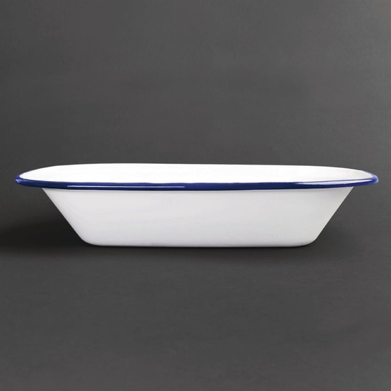 Olympia rechteckige Speiseschale weiß-blau 19 x 28cm