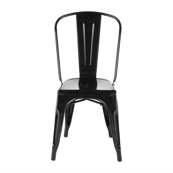 Bolero Bistrostuhl aus Stahl schwarz (4er Pack)