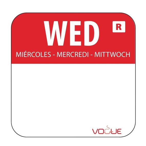 Vogue Farbcode Sticker Mittwoch rot