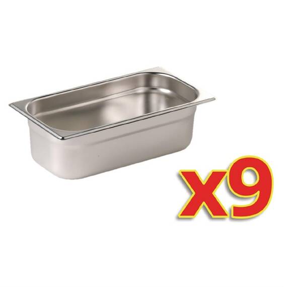 Vogue GN-Behälter Set 9x GN1/3 100mm