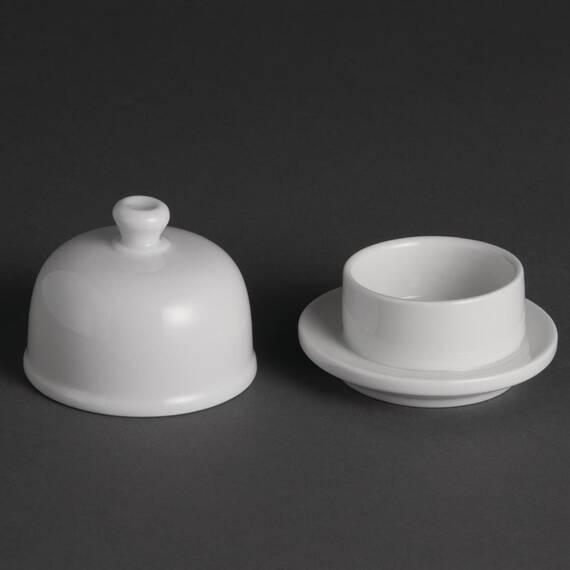 Olympia Whiteware Butternapf mit Deckel 4,3cl
