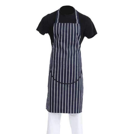 Whites Latzschürze mit Tasche blau-weiß gestreift