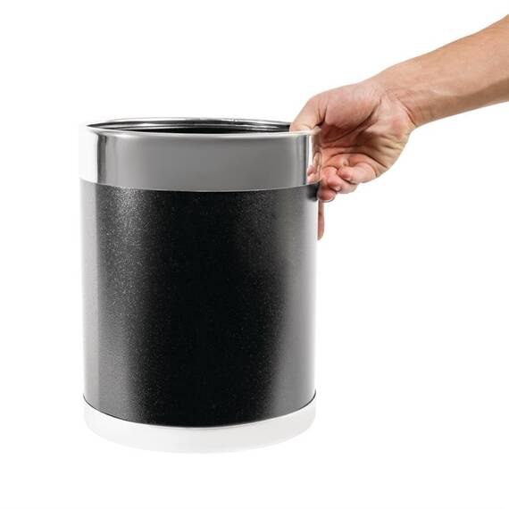 Bolero Papierkorb mit silberfarbenem Rand 10L