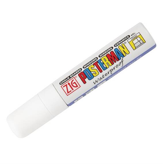 Securit Zig Posterman wetterfester Kreidestift 15mm weiß