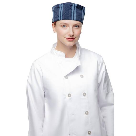 Chef Works Cool Vent Beanie Presidio mit Satinstreifen marineblau