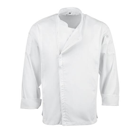 Chef Works Urban Hartford Kochjacke Unisex mit Reißverschluss langärmlig weiß S, Kleidergröße: S, Farbe: Weiß