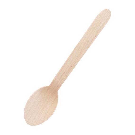 Fiesta Kompostierbare Dessertlöffel aus Holz (Packung mit 100 Stück)