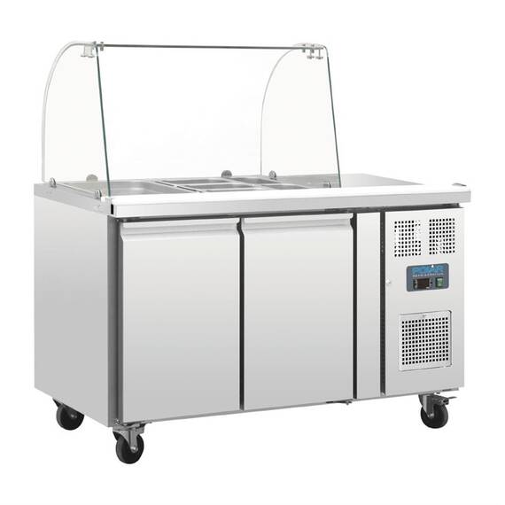 Polar Serie U 2-türige GN-Saladette mit Schutzhaube