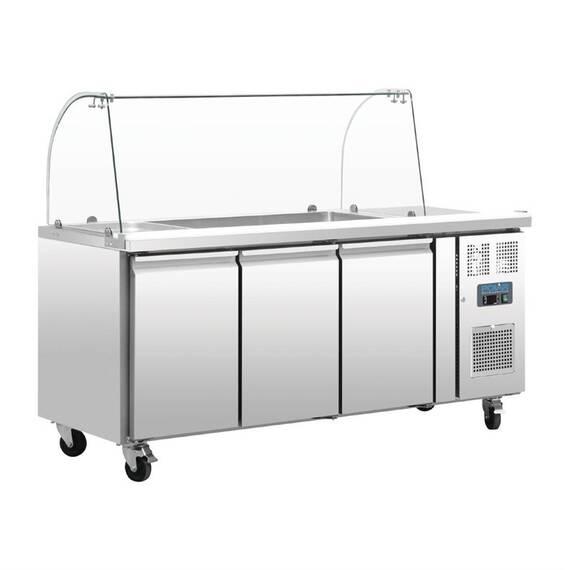 Polar Serie U 3-türige GN-Saladette mit Schutzhaube