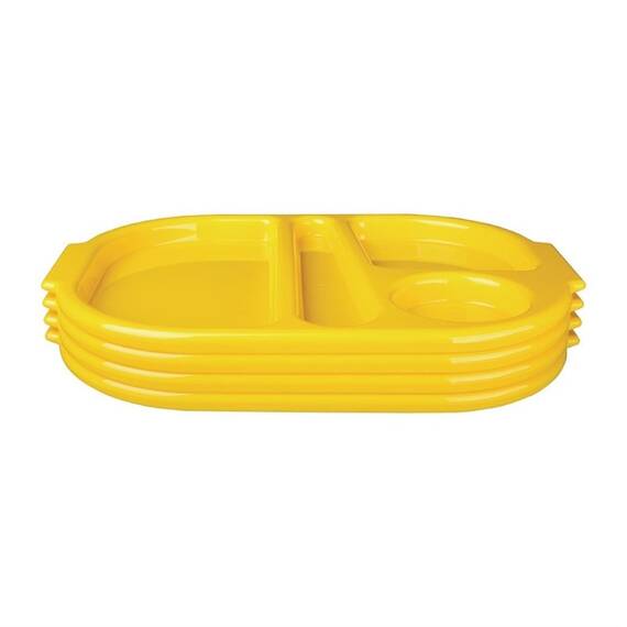 Olympia Kristallon Tabletts mit Fächern 32,2x23,6cm gelb