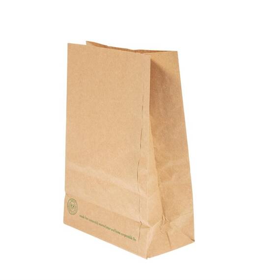 Vegware Kompostierbare, vollständig beschichtete Sandwichtüten braun mit NatureFlex-Sichtfenster