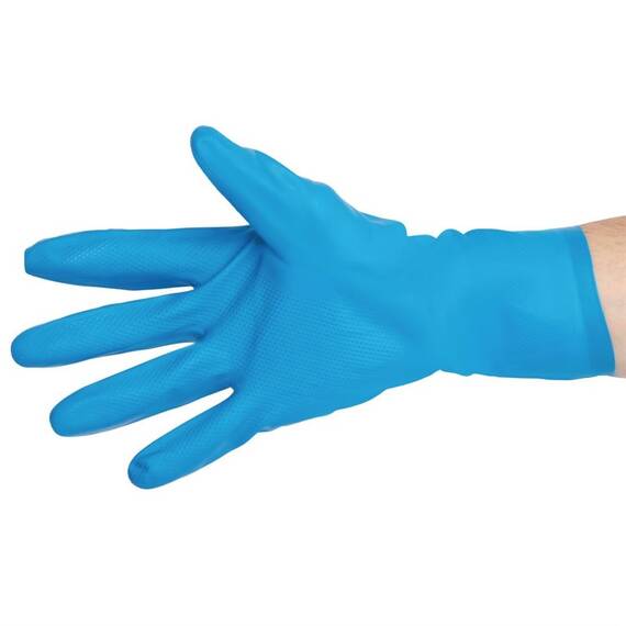 MAPA Ultranitril 475 Flüssigkeitsfester Umgang mit Lebensmitteln und Hausmeisterhandschuhe Blau Medium