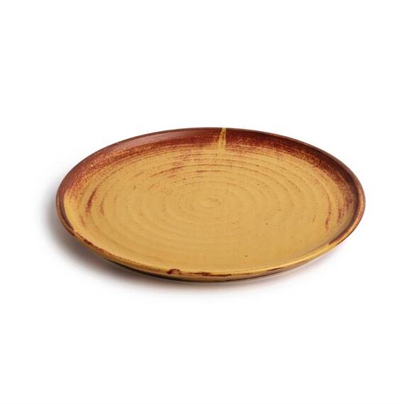 Olympia Canvas runder Teller mit schmalem Rand siena-rost 26,5cm